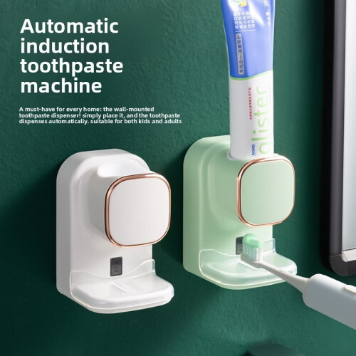 (White)Automatic Electric Toothpaste Pump Dispenser Sensor Squeezer Wall Mounted Bathroom 2