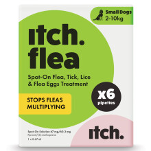 Itch Small Dog (2-10kg) Flea & Tick Spot On Treatment - 6 Pipettes | Kills Fleas, Ticks, Lice & Eggs to Prevent Reinfestation