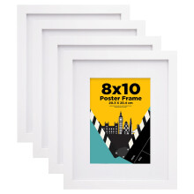 EGOFINE 10x8 Picture Frame,100% Solid Wood Frame with 7x5 Mat,10x8 Photo Frames with Plexiglass,20x25 cm Poster Frames for Tabletop and Wall Mounting