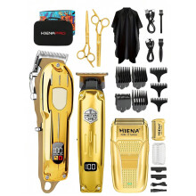 HIENA Cordless Electric Hair Clipper Set Gold 1-3 pcs