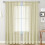 Sheer Curtains Beige Polyester 52x84 inch 1