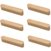 Wooden Cabinet Handles Beech Wood 6 pcs 64 mm