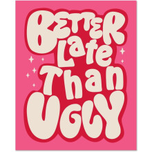 Retro Hot Pink Bathroom Poster Unframed 11x13.7 Inch