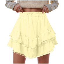 Women's Flowy Boho Skorts High Waist Ruffle Tiered