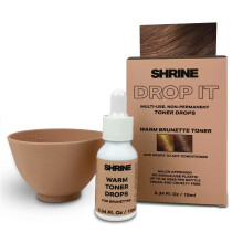 SHRINE Drop It WARM BRUNETTE Toner Drops | Damage-Free Colouring | 10ml | Customisable Toner Drops | Adds Rich Brunette Tones | Semi-Permanent DYE