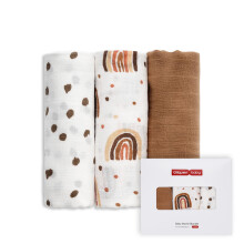 GLLQUEN BABY Muslin Squares Cloth for Baby 3pack 70cm x 70cm | Cotton Burp Cloths for Newborn, Absorbent & Breathable and Ideal to Clean