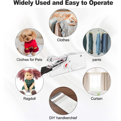 Handheld Sewing Machine Portable White Set of 23 1