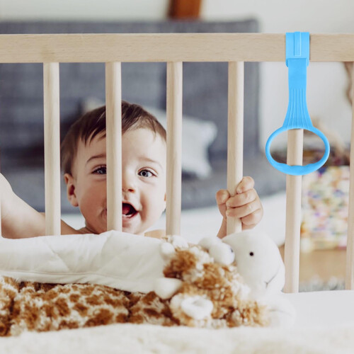 Blue Playpen Standing Pull Ring for Baby, Durable Plastic, 2