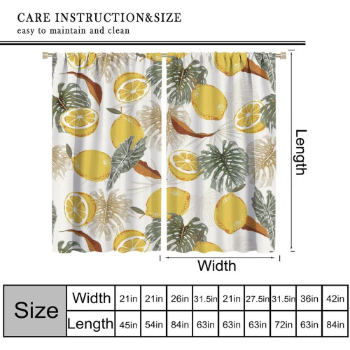 Lemon Fruit Curtains Tropical Citrus Design Rod Pocket 1