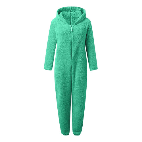Fleece Romper Suit with Hood and Cat Ears 3-12 Years Light 1