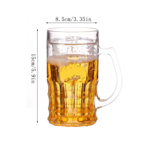 Fake Beer Glass 420ml Double-Layer Insulated Stein Mug 2