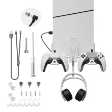 PS5 Slim Wall Mount Bracket Metal Stand with Controller