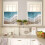 Kitchen Curtains and Valances Set Turquoise Teal Brown 3-Pc 3