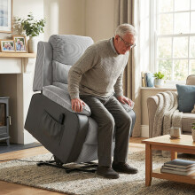 HOMCOM Power Lift Riser Recliner Chair with High Back, Remote, Light Grey