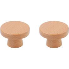 Wooden Mushroom Cabinet Handles Beech 2 pcs 50mm