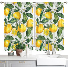 Lemon Kitchen Curtains Farmhouse Style 2 Panels 26x36 Inch