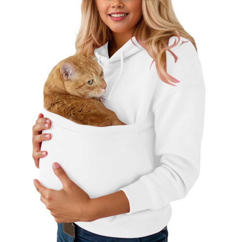 Cat Hoodie Sweatshirt with Kangaroo Pocket Plus Size 1