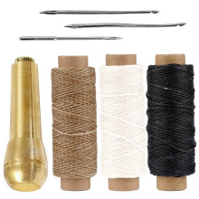 Leather Sewing Kit with Waxed Thread Needles and Awl