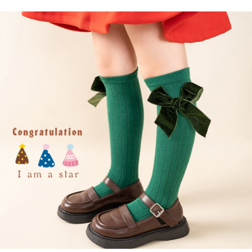 Toddler Slouch Knee-High Cotton Crew Socks 1