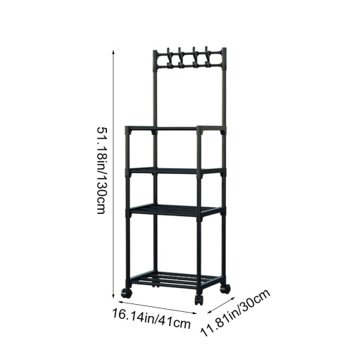 Kitchen Storage Shelf Metal 4-Tier Adjustable Height 1
