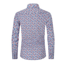 Men's Floral Cotton Slim Fit Long Sleeve Button Down Shirt