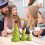 Lime Green Furry Mini Christmas Trees 3 Pcs 8