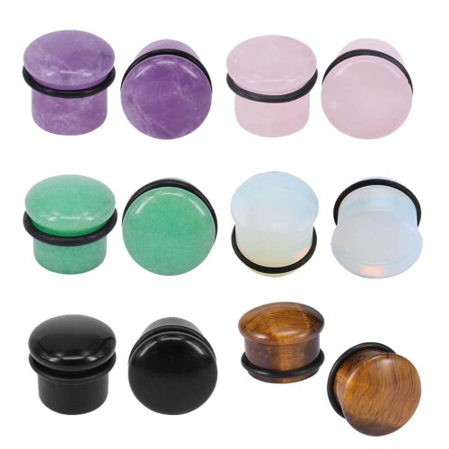 Natural Stone Ear Plugs Mushroom Shape 12 Pcs