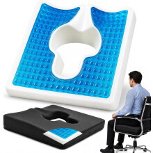 Almofada de gel para cadeira de rodas, apoio para o cóccix, ideal para viagens.