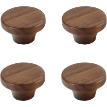 Wooden Cabinet Knobs Solid Beech 4 pcs 40x24mm Black Walnut