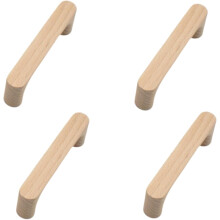 Wooden Cabinet Handles Beech Varnish 4 pcs 128mm