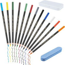 12 Colors Underglaze Pencils for Ceramics Pottery with Pencil Case Eraser for Decorations Artists Ceramic Art Creations