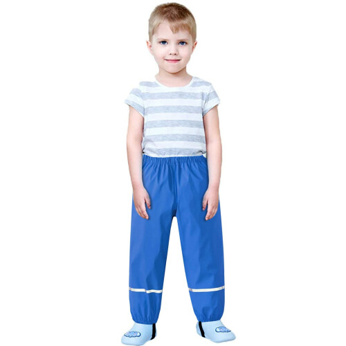 Kids Rain Pants Waterproof Full-Length Lightweight 1