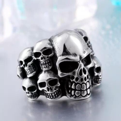 Men's Gothic Skull Ring Stainless Steel Size 7-13 1