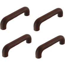 Wooden Drawer Knobs Round Bridge Style Beech 4 pcs 128mm