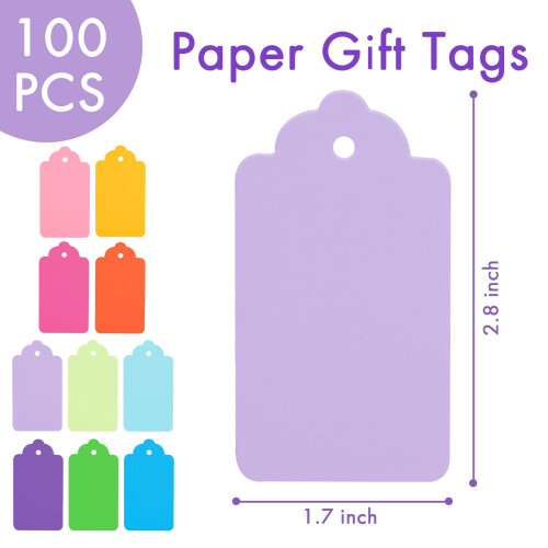 Gift Tags with String 1.7x2.8 Inch 100 PCS 2