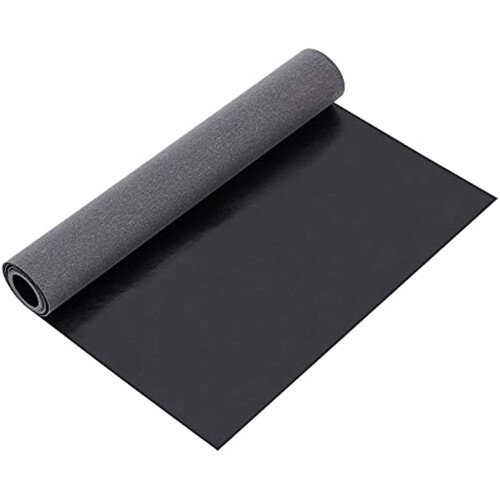 PU Leather Roll Black Solid Color 13x55 Inch 0.4mm Thick 2