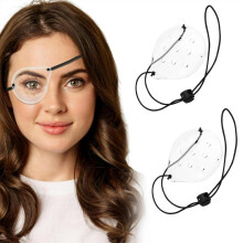 2er-Pack transparente Augenschutz-Augenklappen mit verstellbarem Riemen und atmungsaktivem Design für Erwachsene