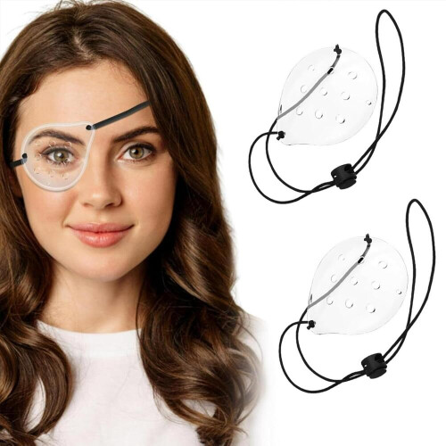 Pack Transparent Eye Shield Protective Eye Patch Adjustable Strap Breathable Design Adult