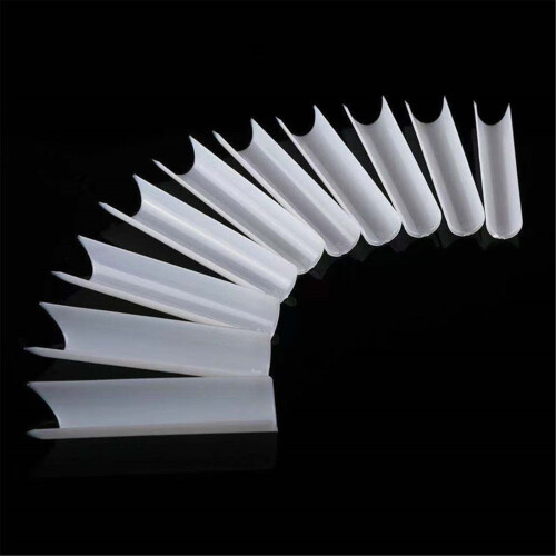 C Curve Nail Tips Clear Square Half Cover 240 Pcs 2