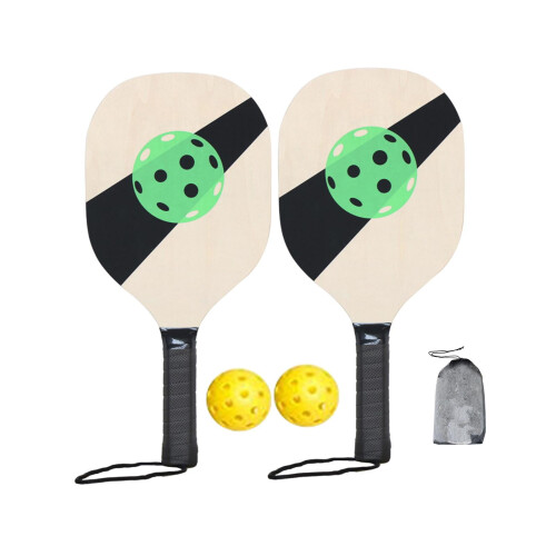 Pickleball Wooden Paddle Set Beginner Durable 2 Paddles