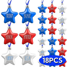 4th of July Ornaments Patriotic Red White Blue 18 Pieces