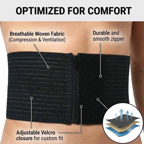Umbilical Hernia Belt Abdominal Binder with Compression Pad Adjustable Support 2