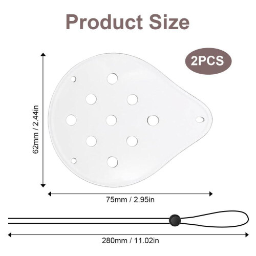Pack Transparent Eye Shield Protective Eye Patch Adjustable Strap Breathable Design Adult 2