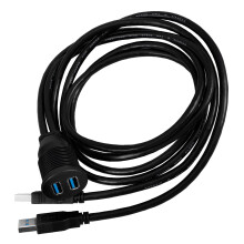 USB Panel Cable for Cars Dual Port Flush Mount Dash Extender