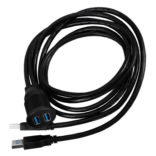 USB Panel Cable for Cars Dual Port Flush Mount Dash Extender