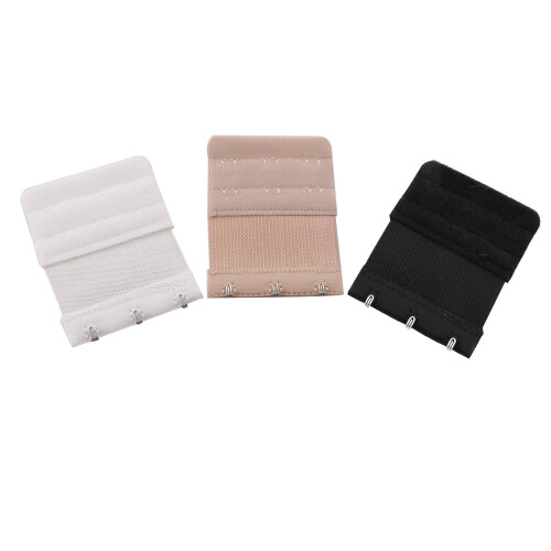 Women's Elastic Bra Extender 3-Pack 3-Hook 2-Row 1