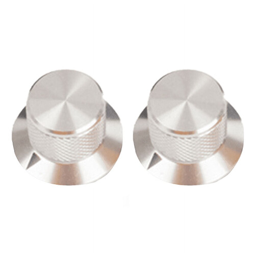 Aluminum Potentiometer Knob 6mm Hole Silver 2 pcs 1