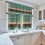 Beige and Orange Abstract Kitchen Curtains Set of 3 3