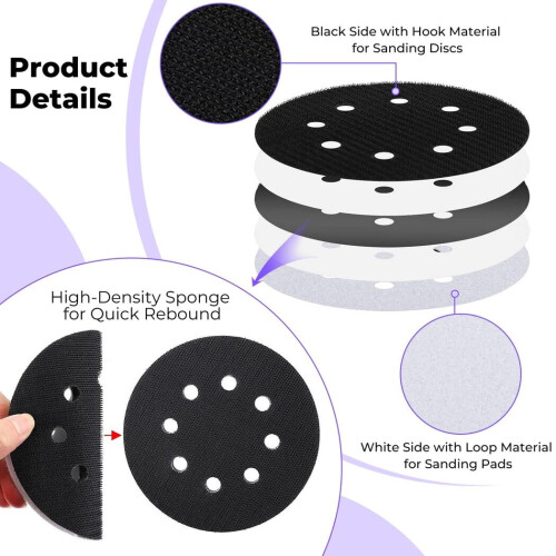 Foam Interface Pads 5 Inch 6 Pack for Orbital Sanders 2