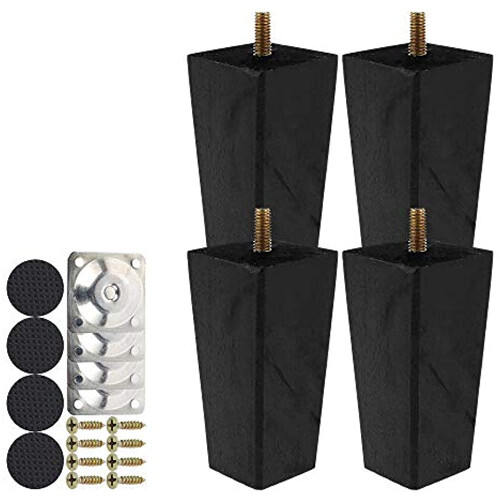 Wooden Sofa Legs Set 4 pcs 6 cm Solid Wood M8 Bolt 1